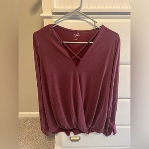 Maroon top
